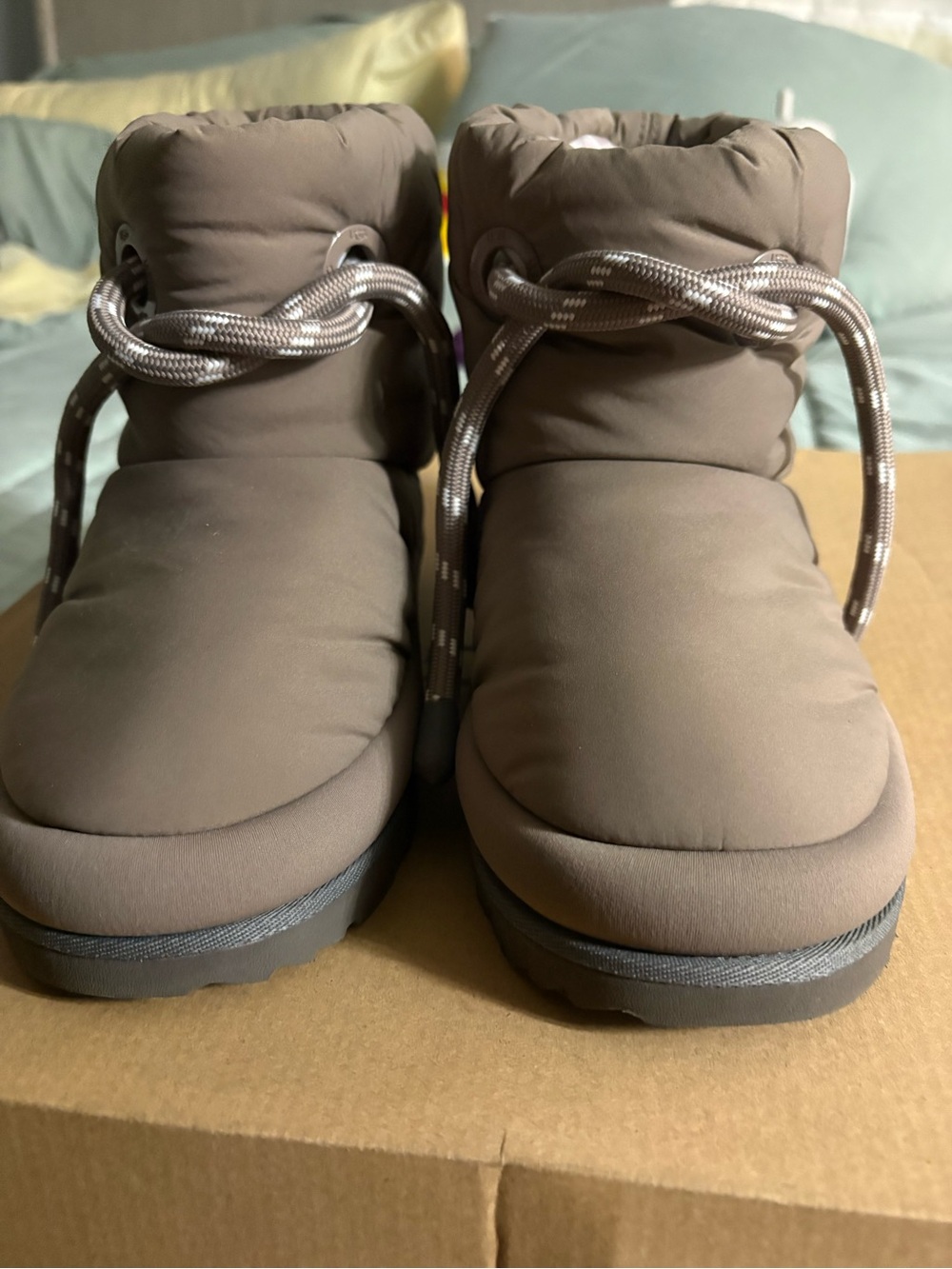 UGG Taupe Padded Winter Lace-Up Boots